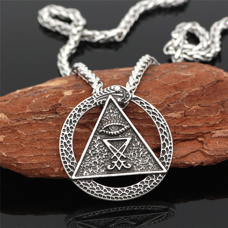 Supernatural Demon's Eyes Necklace Men's Women's Choker Punk Round Pendant Pagan Witcher Satanic Vintage Charm Jewelry Gifts