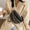 Unique Bag Design Retro Woolen Chest Bag Chain Waist Bag &amp; Elegant Shoulder Bag Messenger Bag Width 24cm