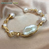 NEW gold with pearls hand made baroque pearl bracelet Designer pieces