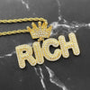 hip hop Letter Rich Pendant Necklace with rhinestone Two Tone Color Or Nothing Charm Necklaces Men Jewelry