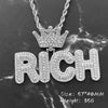 hip hop Letter Rich Pendant Necklace with rhinestone Two Tone Color Or Nothing Charm Necklaces Men Jewelry