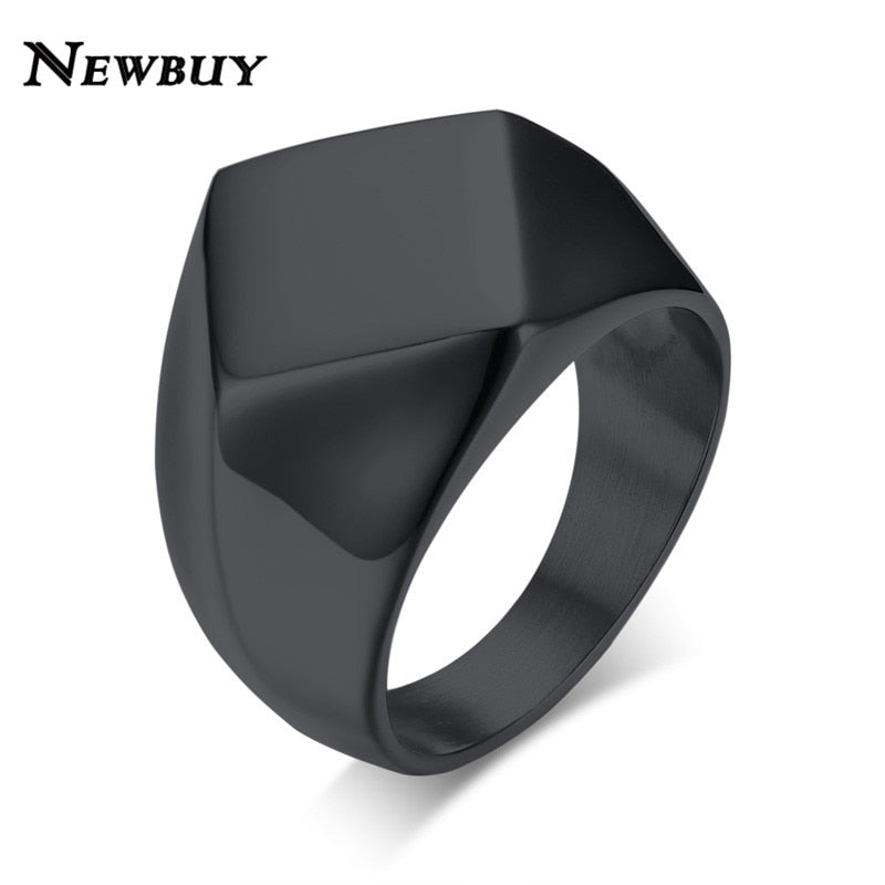 2020 Fashion Black/Gold/Silver Color Irregular Shape Ring For Men High Quality Stainless Steel Ring Party Jewelry