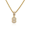 NEWBUY Baguette Numbers Twist Chain Necklaces &amp; Pendant For Men Women Full Iced Out Cubic Zircon Hiphop Jewelry