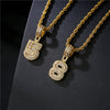 NEWBUY Baguette Numbers Twist Chain Necklaces &amp; Pendant For Men Women Full Iced Out Cubic Zircon Hiphop Jewelry