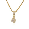 NEWBUY Baguette Numbers Twist Chain Necklaces &amp; Pendant For Men Women Full Iced Out Cubic Zircon Hiphop Jewelry