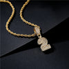 NEWBUY Baguette Numbers Twist Chain Necklaces &amp; Pendant For Men Women Full Iced Out Cubic Zircon Hiphop Jewelry