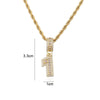 NEWBUY Baguette Numbers Twist Chain Necklaces &amp; Pendant For Men Women Full Iced Out Cubic Zircon Hiphop Jewelry