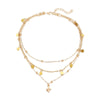 NEWBUY Gold Chain Boho Choker Necklace For Women Multilayer Cactus Geometric Pendant Necklace Party Accessories