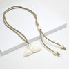 NGX037 Man Jewelry Zealand Maori Tribes Pendant Natural Yak Bone Fish's Tail  Womens Hemp Rope Weaving Surfing Necklace