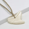 NGX047 Handmade Man Jewelry Zealand Maori Tribes Pendant Yak Bone Shark Teeth Womens Hemp Rope Weaving Necklace for Surfing