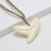 NGX047 Handmade Man Jewelry Zealand Maori Tribes Pendant Yak Bone Shark Teeth Womens Hemp Rope Weaving Necklace for Surfing