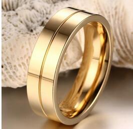NIBA Couple Ring 316L Stainless Steel Engagement Wedding Jewelry Gold-color for Lover