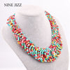NINEJIZZ Bohemian Necklaces For Women Jewelry Handwoven Collier Long Tassel Beads Choker Statement Necklace Bracelet Set