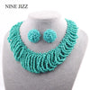NINEJIZZ Bohemian Necklaces For Women Jewelry Handwoven Collier Long Tassel Beads Choker Statement Necklace Bracelet Set