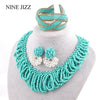 NINEJIZZ Bohemian Necklaces For Women Jewelry Handwoven Collier Long Tassel Beads Choker Statement Necklace Bracelet Set