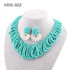 NINEJIZZ Bohemian Necklaces For Women Jewelry Handwoven Collier Long Tassel Beads Choker Statement Necklace Bracelet Set