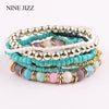 NINEJIZZ Bohemian Necklaces For Women Jewelry Handwoven Collier Long Tassel Beads Choker Statement Necklace Bracelet Set