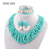 NINEJIZZ Bohemian Necklaces For Women Jewelry Handwoven Collier Long Tassel Beads Choker Statement Necklace Bracelet Set