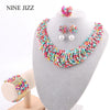NINEJIZZ Bohemian Necklaces For Women Jewelry Handwoven Collier Long Tassel Beads Choker Statement Necklace Bracelet Set