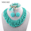 NINEJIZZ Bohemian Necklaces For Women Jewelry Handwoven Collier Long Tassel Beads Choker Statement Necklace Bracelet Set