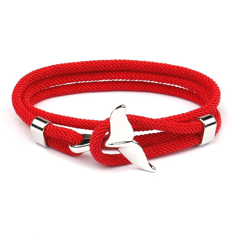 NIUYITID Whale Tail Red Thread Bracelets For Women Ocean Style Charm Bracelet Jewelry Handmade Hand Accessories 20 Colors