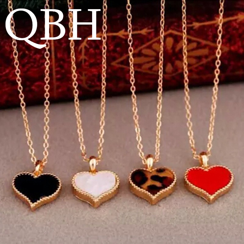 NK147-Fashion-Hot-New-Gossip-Girl-Serena-red-hearts-with-love-necklace-clavicle-chain-models-Clover