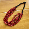 NK235 Tibetan Red Glass Beads Multi Layers Beaded Necklace For Women Bohemia Nepal Tribal Jewelry
