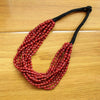 NK235 Tibetan Red Glass Beads Multi Layers Beaded Necklace For Women Bohemia Nepal Tribal Jewelry