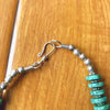 NK240 Ethnic Tribal Jewelry Tibetan Silver Green Turquoises Stone Beaded Necklace Women