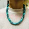 NK240 Ethnic Tribal Jewelry Tibetan Silver Green Turquoises Stone Beaded Necklace Women