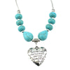 NR106 Love Heart Howlite Stone Pendant Tibetan Silver Color vintage necklace chain fashion Jewelry Jewellery Bijouterie