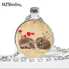 NS-00784 New Hedgehog In The Fog Silver Pendant Necklace Long Chian Statement Handmade Fashion Hedgehog Necklace For Women HZ1