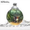 NS-00789 Fashion Little Red Riding Hood and Wolf Pendant Necklace Fairytale Art Photo Handmade Vintage Necklaces Women HZ1