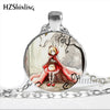 NS-00789 Fashion Little Red Riding Hood and Wolf Pendant Necklace Fairytale Art Photo Handmade Vintage Necklaces Women HZ1