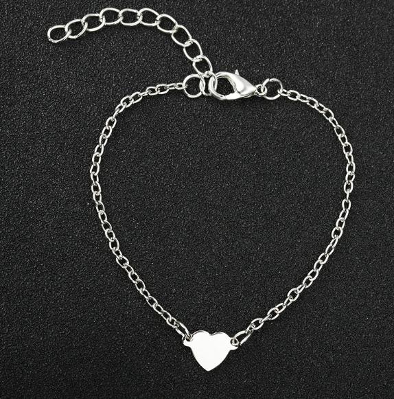NS1 Hot Sale Charming Love Heart Bracelets&Bangles For Women Girls Gold Silver Color Metal Bracelets Statement Jewelry Wholesale