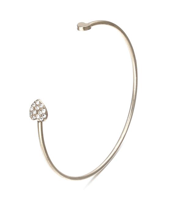 NS53 Cute Heart Shaped Micro Inl Crystal Open Bangles Gold Color Charms For Women Cuff Simple Banglespulseira feminina