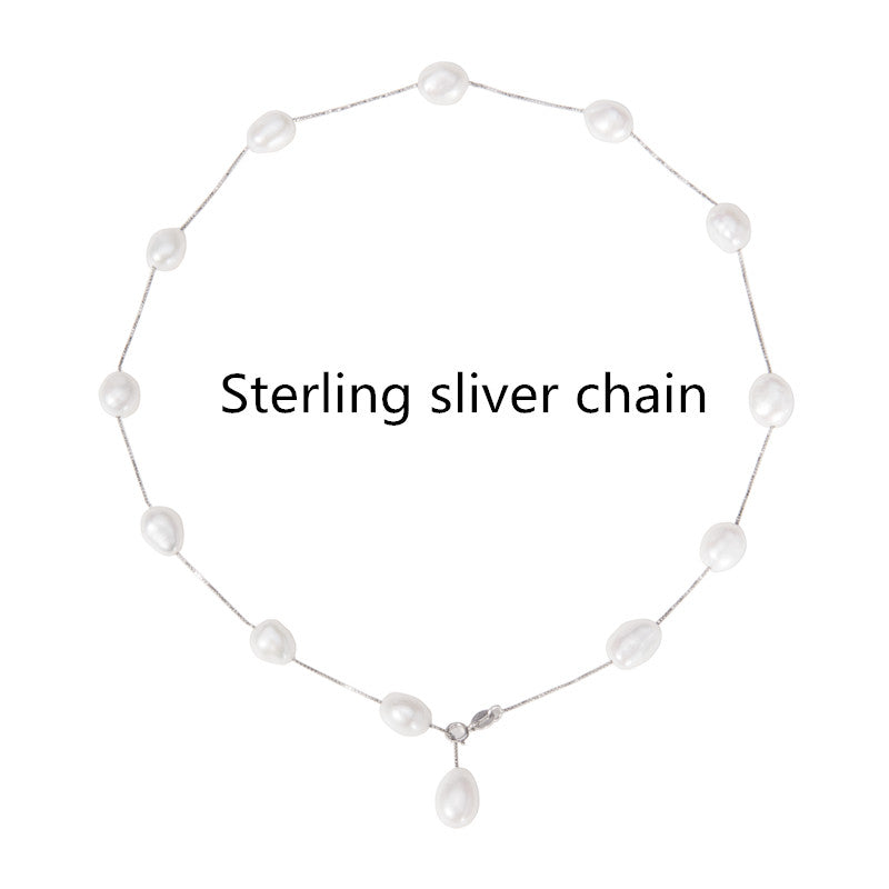 925 sterling silver jewelry natural pearl jewelry white baroque pearl jewelry necklace pendant for women