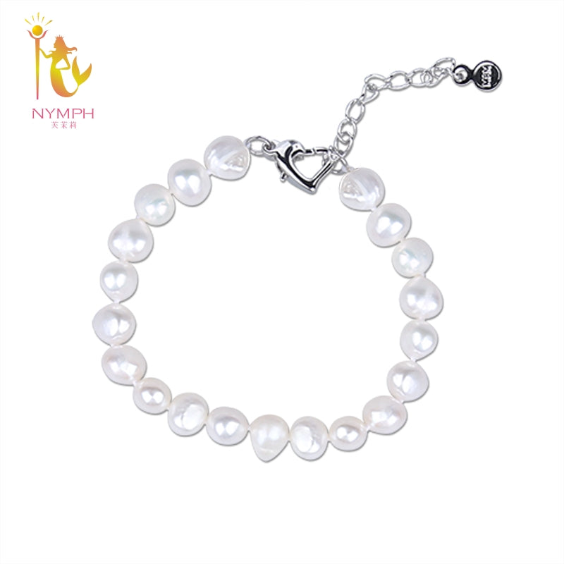 Baroque Pearl Bracelets Fine Jewelry Natural Fresh Water Pearl Bracelet 8-9mm Trendy Wedding Gift For Women[T242s]