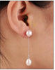 Brand natural pearl earrings 925 sterling silver ,7-8 mm strong luster pearl Simple classic