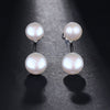 Double Pearl Earrings 925 Sterling Silver Jewelry Natural Stud Earrings Wedding Party Gift For Girl Women E108