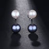 Double Pearl Earrings 925 Sterling Silver Jewelry Natural Stud Earrings Wedding Party Gift For Girl Women E108