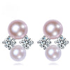 Fine Earrings Stud Pearl 925 sterling silver jewelry natural trendy Elegant For Women Party Daily Gift WP-02