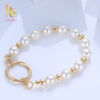 Pearl Bracelets Fine Jewelry Near Round Natural Pearl Bangles For Women White Trendy Anniversary Gift [S315]