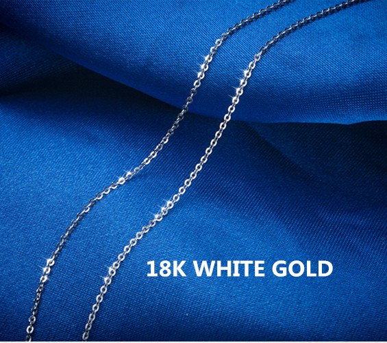 [ NYMPH] Genuine 18K White Yellow Gold Chain 18 inches au750 Cost Price Necklace Pendant Wendding Party Gift For Women[G1002]