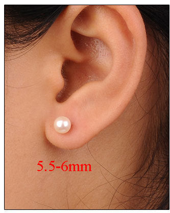 Natural Akoya Pearl Earrings 18K Gold Jewelry 7.5-8mm Sea Pearl Stud Earrings For Women Au750 Classic Gift Flower E129