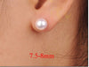 Natural Akoya Pearl Earrings 18K Gold Jewelry 7.5-8mm Sea Pearl Stud Earrings For Women Au750 Classic Gift Flower E129