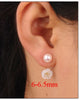 Natural Akoya Pearl Earrings 18K Gold Jewelry 7.5-8mm Sea Pearl Stud Earrings For Women Au750 Classic Gift Flower E129