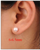 Natural Akoya Pearl Earrings 18K Gold Jewelry 7.5-8mm Sea Pearl Stud Earrings For Women Au750 Classic Gift Flower E129