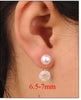Natural Akoya Pearl Earrings 18K Gold Jewelry 7.5-8mm Sea Pearl Stud Earrings For Women Au750 Classic Gift Flower E129
