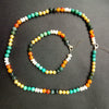 Natural White Pearl Jewelry Set For Women Colorful Stone Beads Necklace Bracelet Jewelry Gift TZZ209